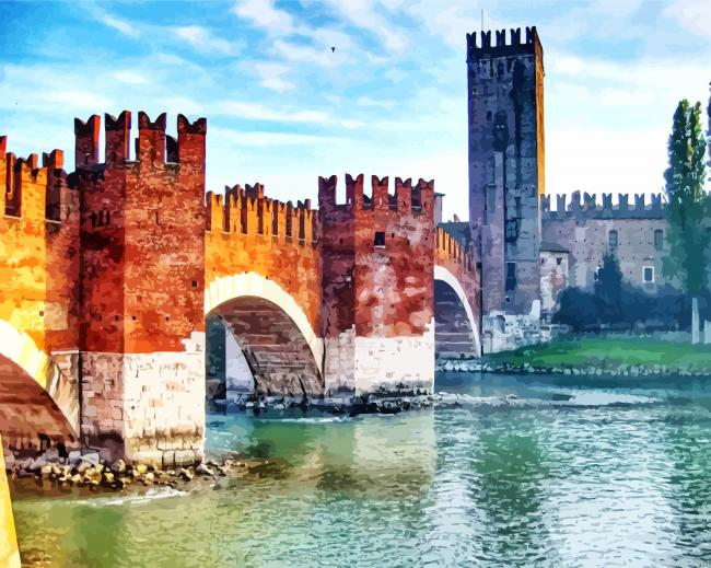 Castel Vecchio Bridge Verona Painting By Numberss.png
