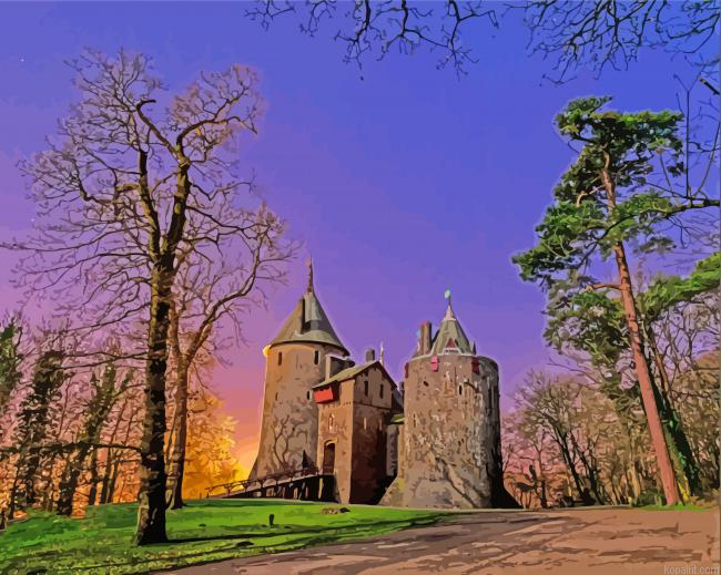 Castell Coch At Sunrise Painting By Numberss.png