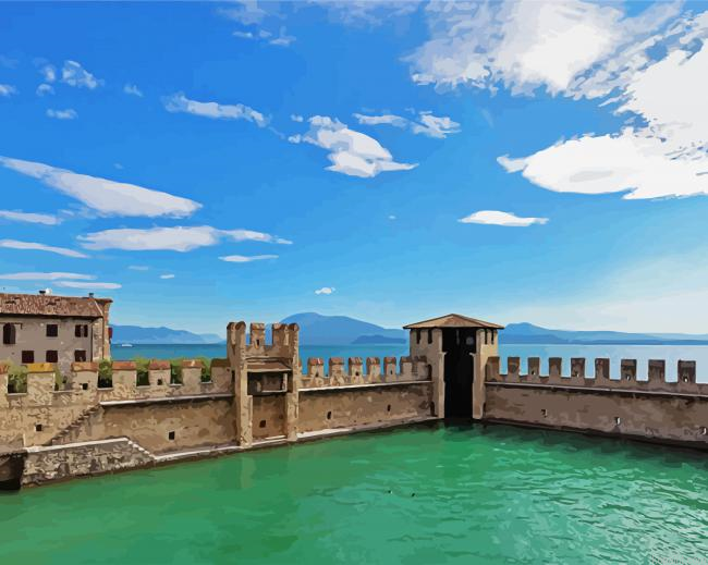 Castello Di Sirmione Lake Garda Buildings Paint By Numbers