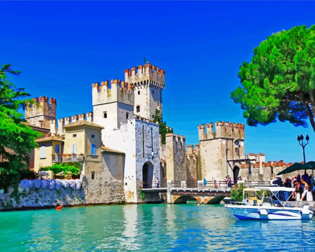 Castello Di Sirmione Lake Garda Painting By Numberss.png