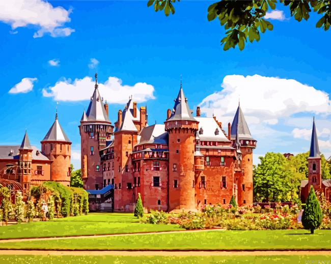 Castle De Haar Netherlands Utrecht Painting By Numberss.png