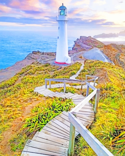 Castle Lighthouse New Zealand New Painting By Numberss.png