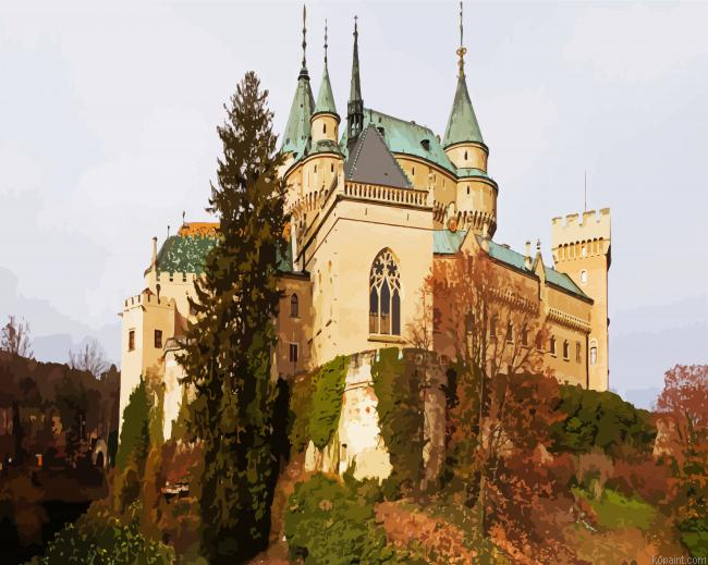 Castle Of Spirits Bojnice Castle Slovakia Painting By Numberss.png