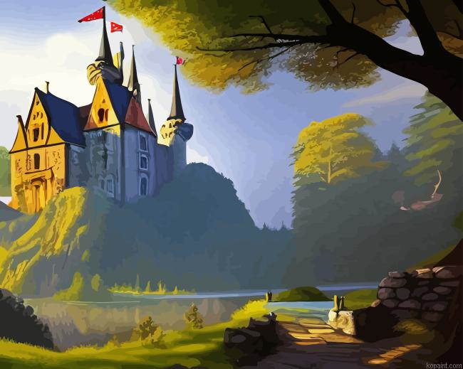 Castle In The Forest Painting By Numberss.png