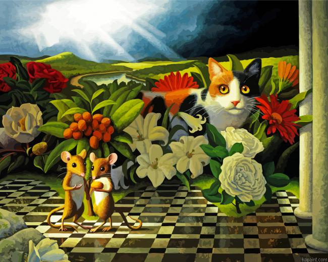 Cat And Mice Painting By Numberss.png