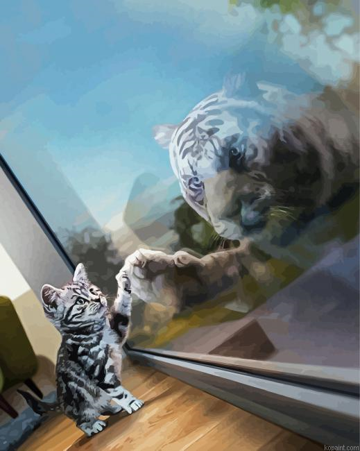 Cat And Tiger Painting By Numberss.png