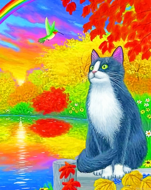 Cat Contemplating The Nature Paint By Numbers