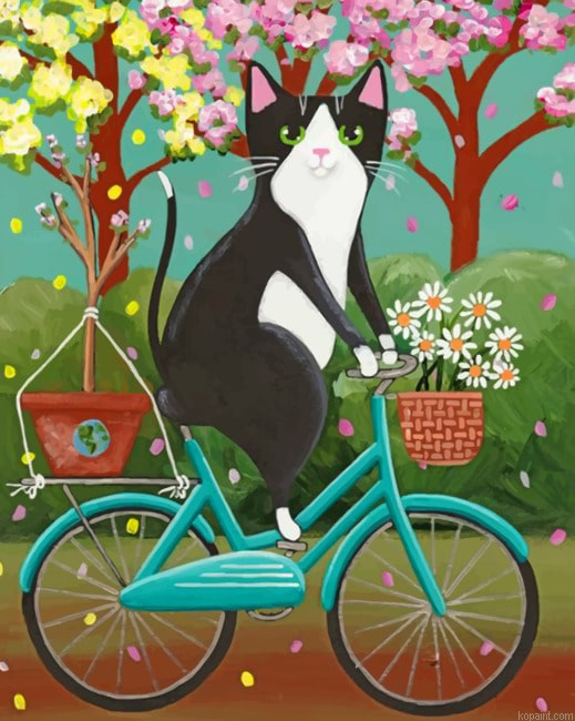 Cat Enjoying The Spring New Painting By Numberss.png