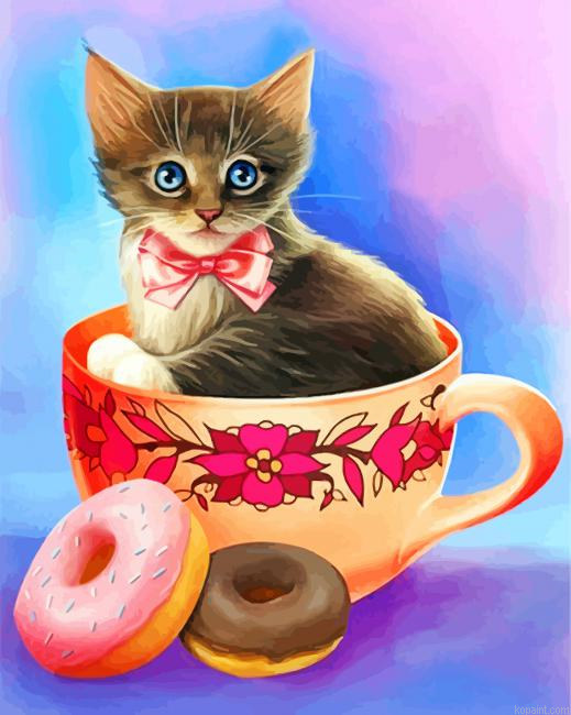 Cat In Coffee Cup Painting By Numberss.png