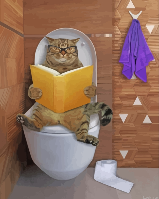Cat On Toilet Painting By Numberss.png