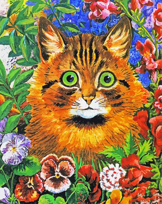Cat Study Louis Wain Painting By Numberss.png