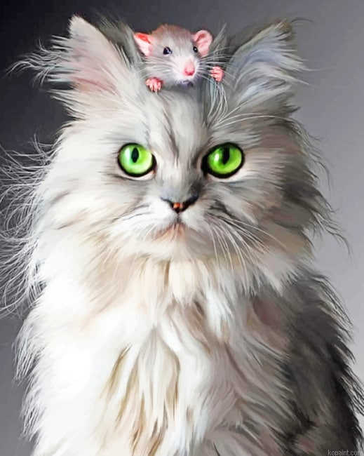 Cat With Mouse New Painting By Numberss.png