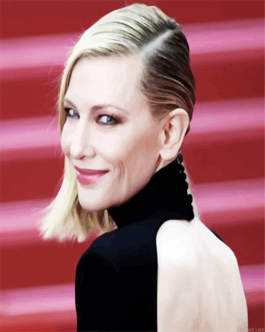 Cate Blanchett In The Red Carpet Painting By Numberss.png