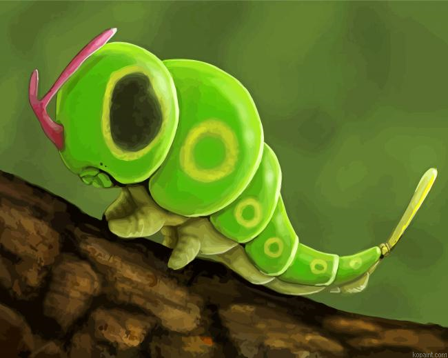 Caterpie Bug Pokemon Painting By Numberss.png