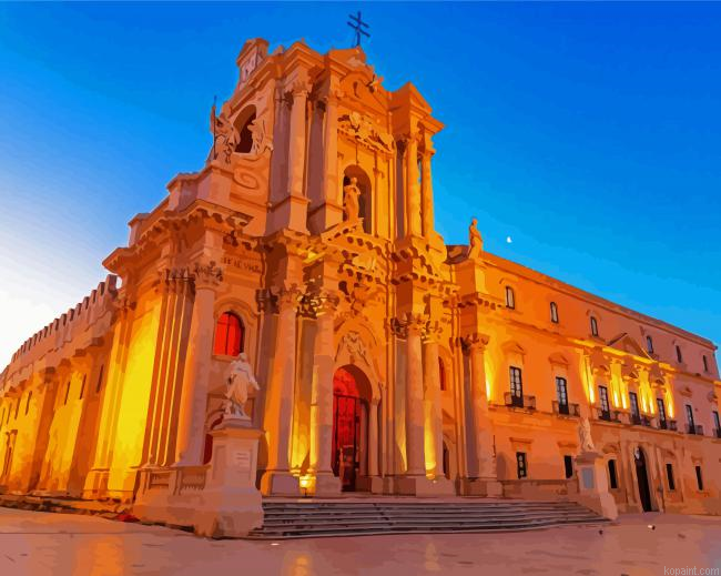 Cathedral Of Syracuse Sicilia Painting By Numberss.png
