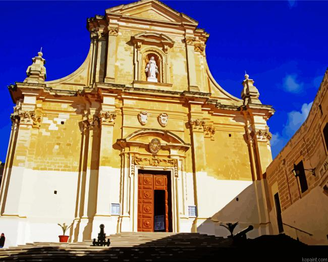 Cathedral Of The Assumption Gozo Painting By Numberss.png