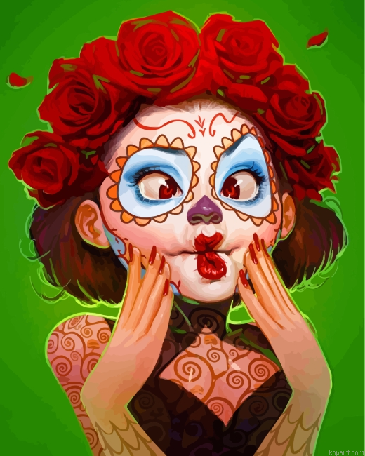 Catrina Sugar Skull Painting By Numberss.png