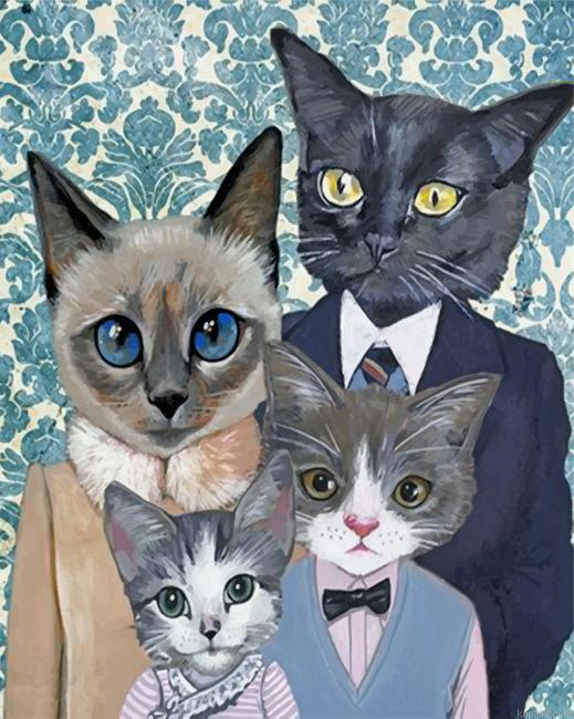 Cats Family Painting By Numberss.png