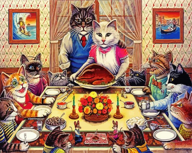 Cats Lunch Painting By Numberss.png