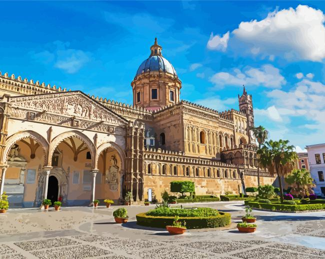 Cattedrale Di Palermo Sicilia Painting By Numberss.png