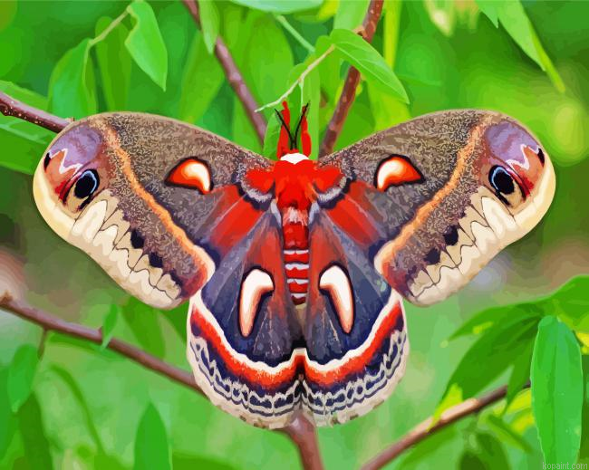 Cecropia Moth Butterfly Painting By Numberss.png