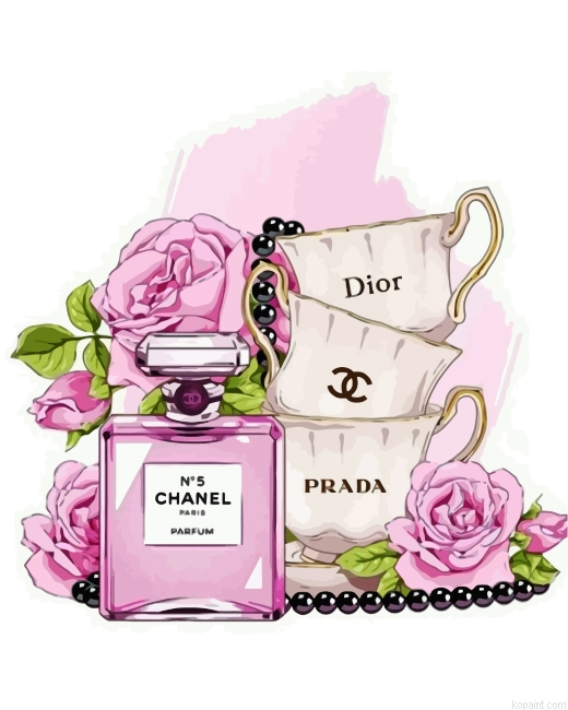 Chanel Perfume And Bougie Cups Painting By Numberss.png