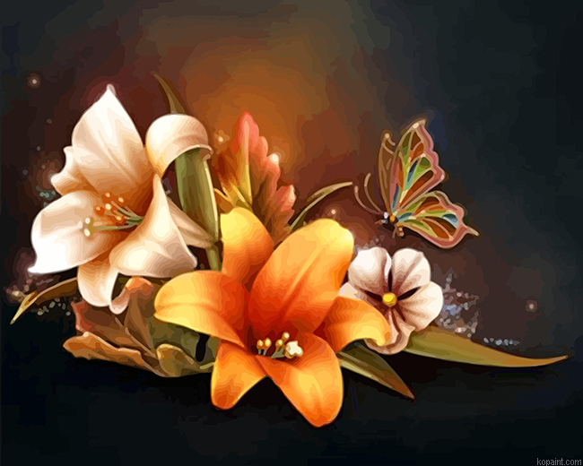 Chasing Floral Butterflies Paint By Numbers