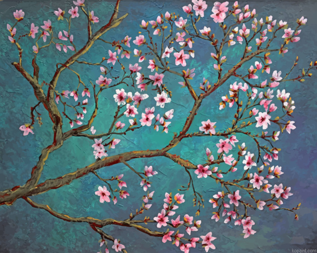 Cherry Blossom Tree Art Painting By Numberss.png