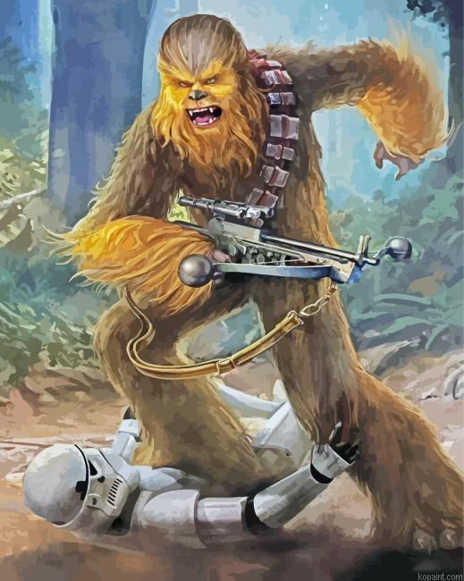 Chewbacca And Stormtrooper Fight Paint By Numbers.png