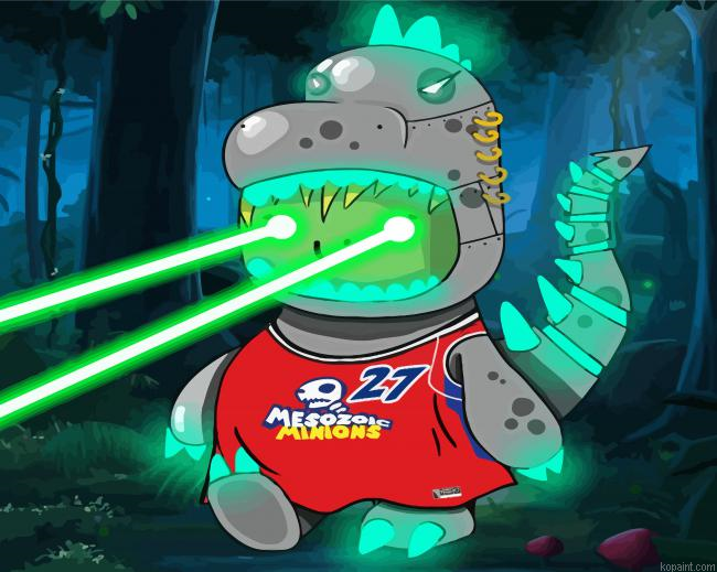 Chibi Dinosaur Paint by Numbers