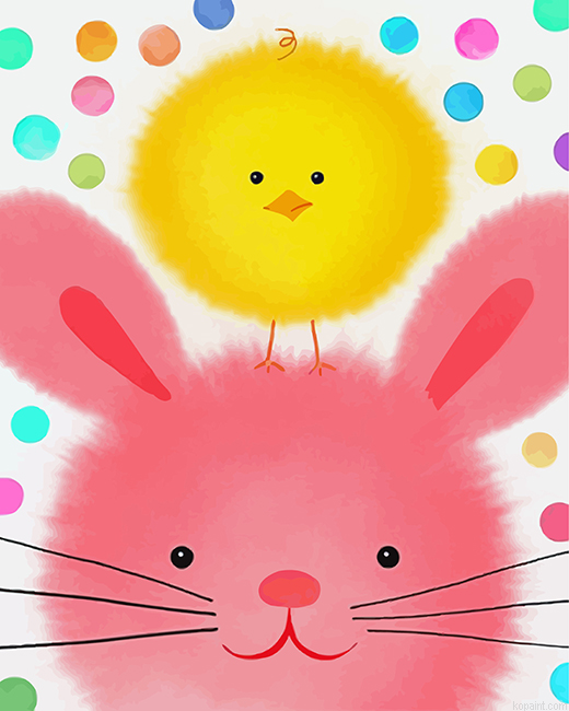 Chick And Easter Bunny Painting By Numberss.png