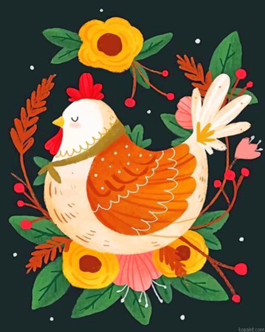 Chicken Illustration Painting By Numberss.png