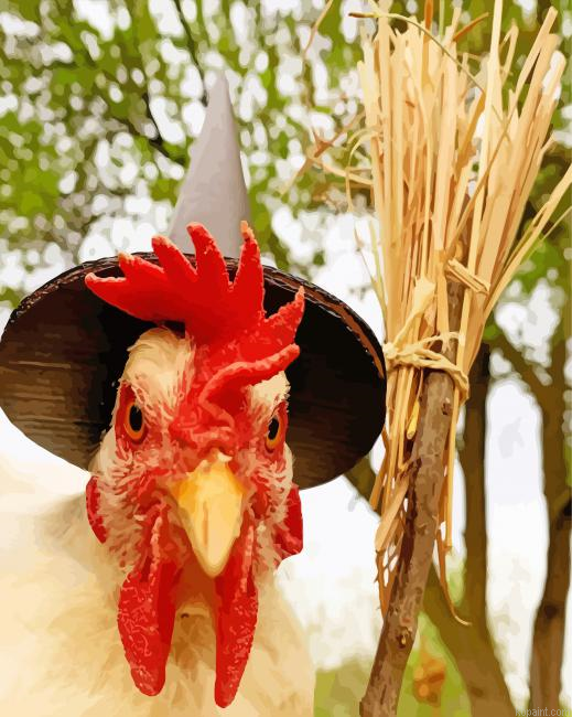 Chicken Witch Painting By Numberss.png