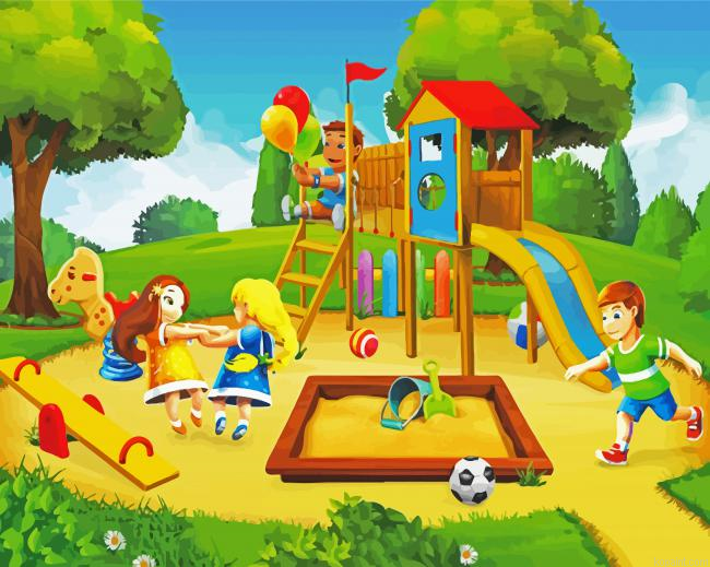 Children Playing In Park Painting By Numberss.png