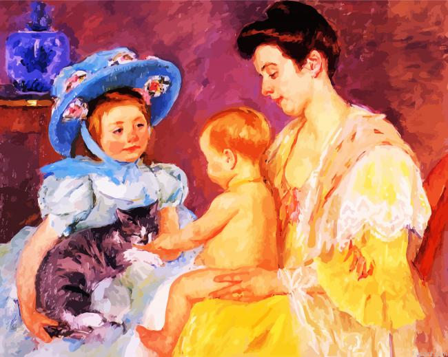 Children Playing With Cat Paint By Numbers.png