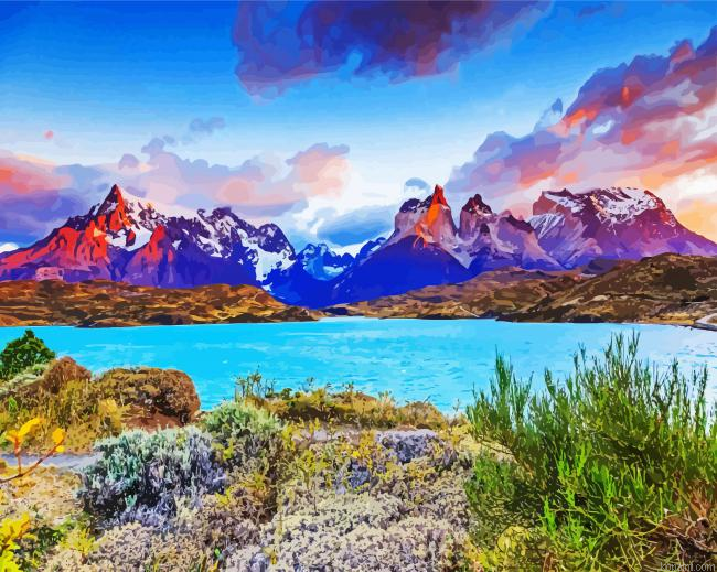 Chile Torres Del Paine National Park Painting By Numberss.png