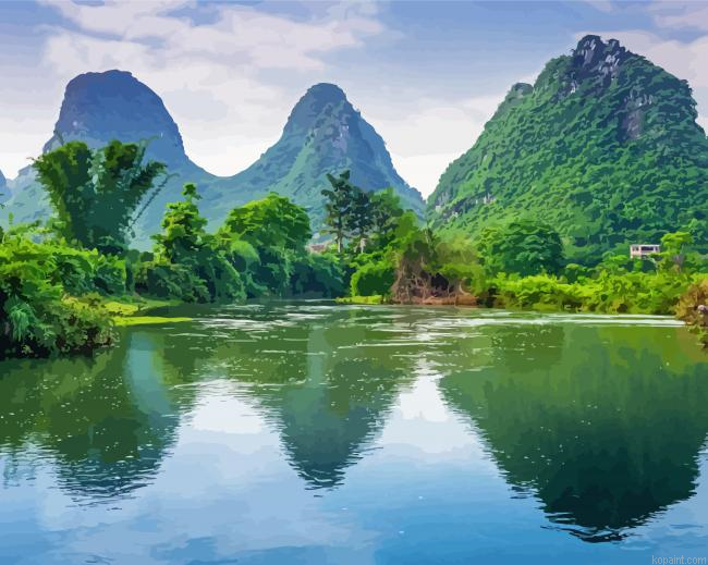 China Karst Mountains Nature Painting By Numberss.png
