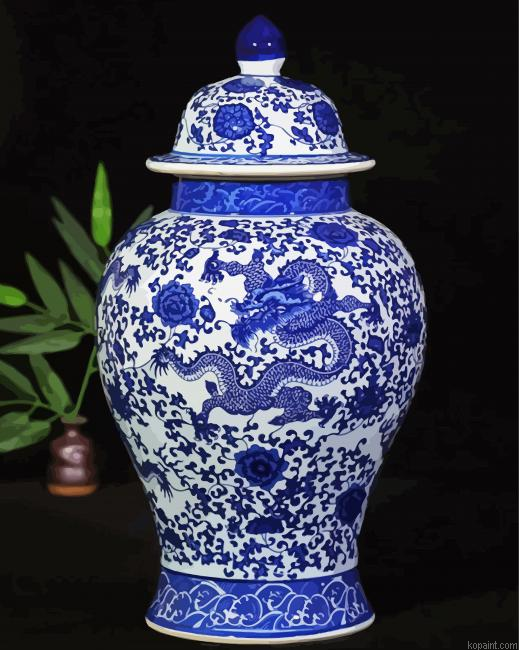 Chinese Antique Dragon Jar Painting By Numberss.png