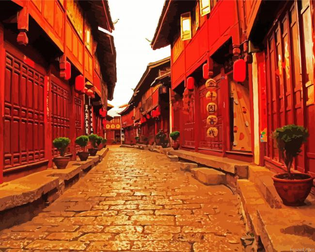 Chinese Traditional Alley Painting By Numberss.png