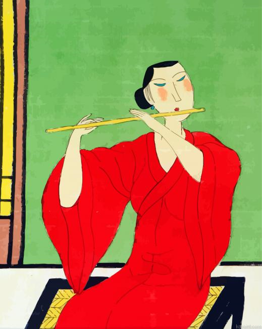 Chinese Woman Playing Flute Painting By Numberss.png