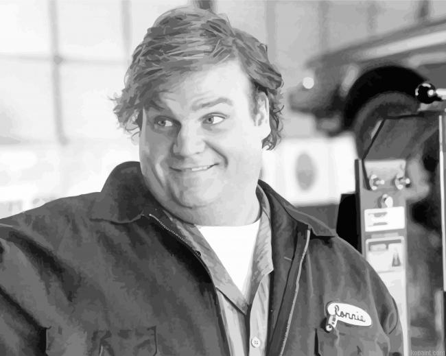 Chris Farley Black And White Painting By Numberss.png
