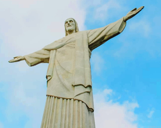 Christ The Redeemer Statue Paint By Numbers