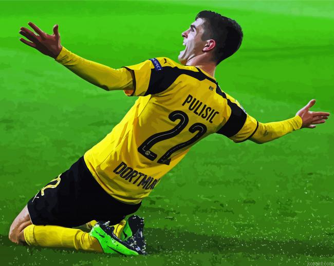 Christian Pulisic Bvb Player Painting By Numberss.png