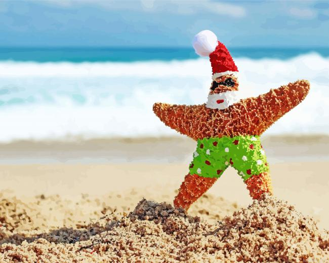 Christmas At Beach Painting By Numberss.png
