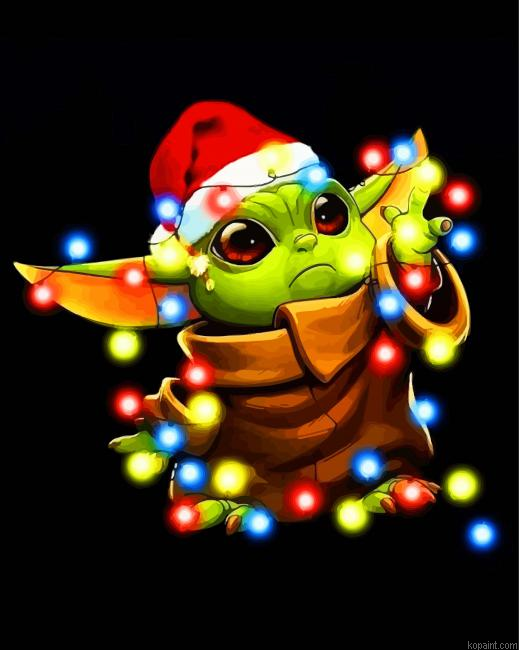 Christmas Baby Yoda Anime Paint By Numbers