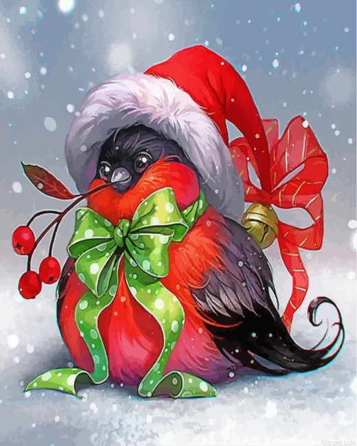 Christmas Bird Painting By Numberss.png