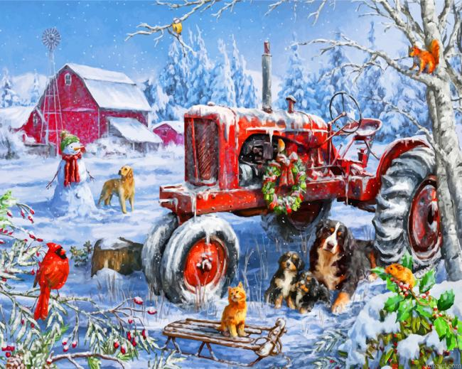 Christmas Farm Painting By Numberss.png