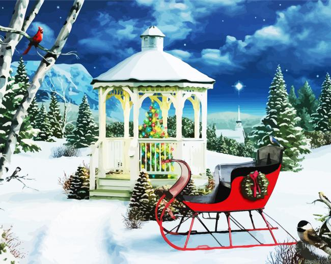 Christmas Gazebo Painting By Numberss.png