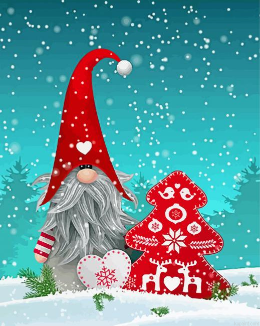 Christmas Gnome With Tree Painting By Numberss.png