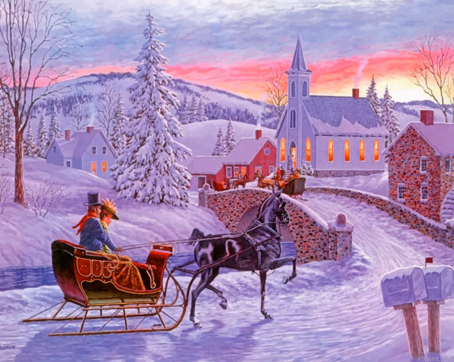Christmas Horse Sleigh Painting By Numberss.png